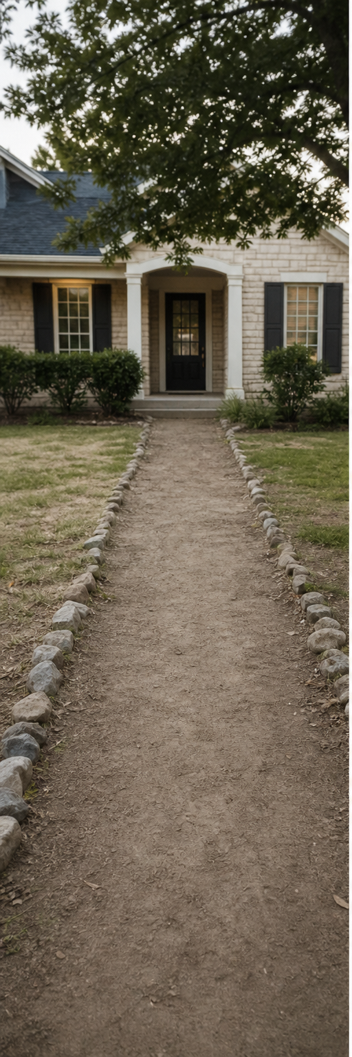Bare Path to Garden Walkway before concept